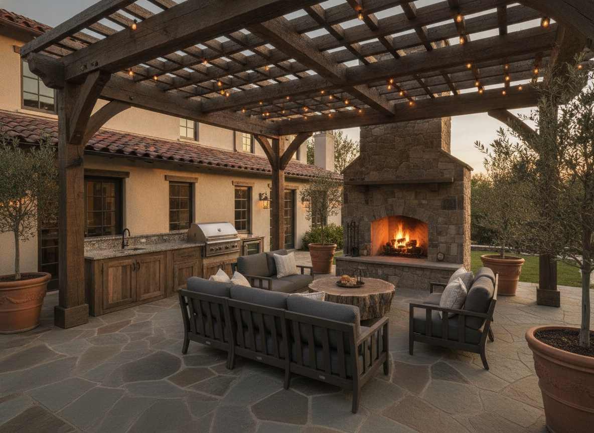 Timber Pergola & Hearth